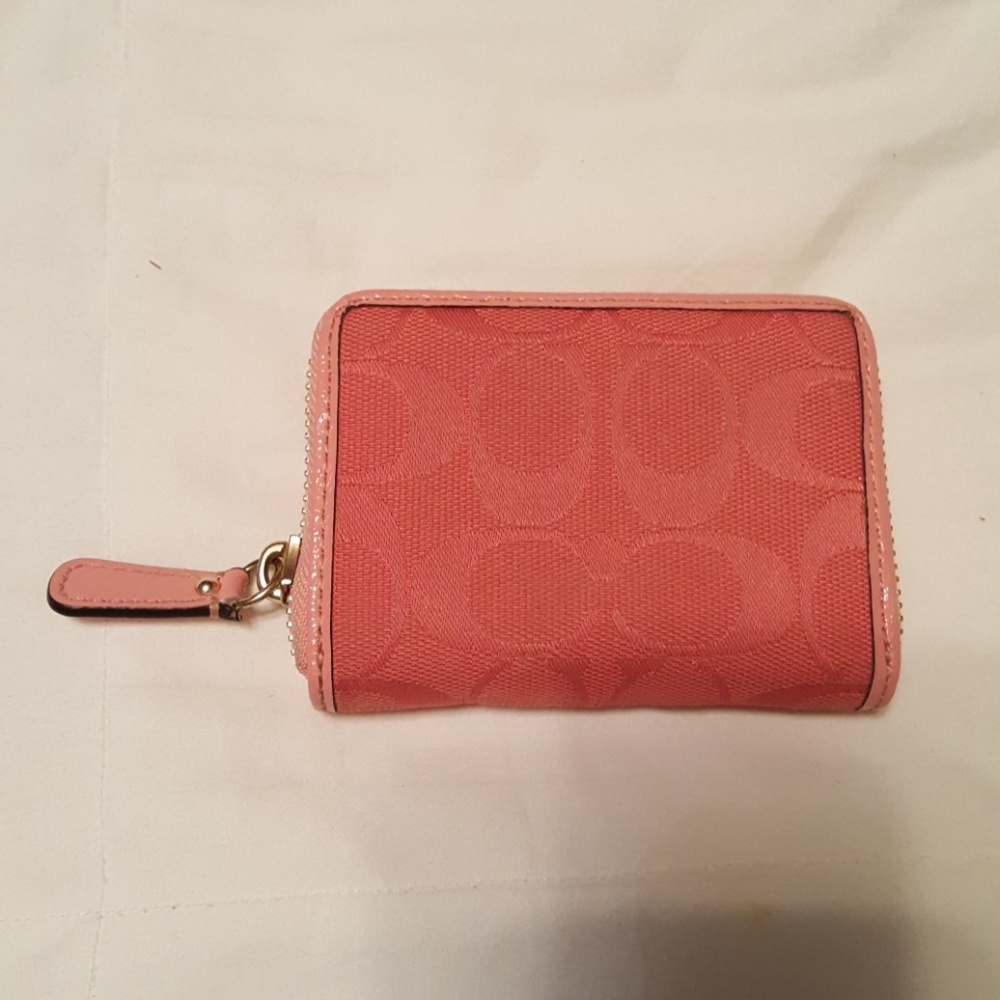 Coach zip around mini wallet